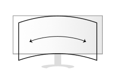 A curved monitor icon, representing a advanced four-sided borderless curved wide screen.