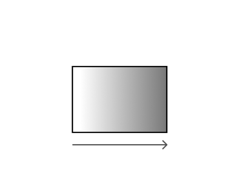 Inside the square icon, it shows a display of a gradient that darkens towards the right. The arrow stretching out to the right under the square and the gradient expression means that it shows a sharper contrast ratio with deeper blacks.